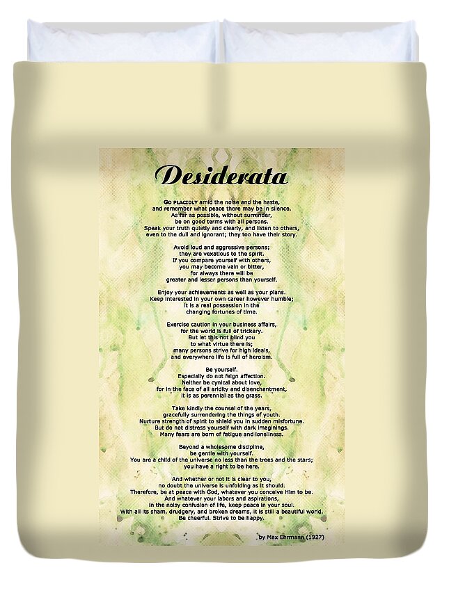 Desiderata 5 Words Of Wisdom Duvet Cover For Sale By Sharon Cummings