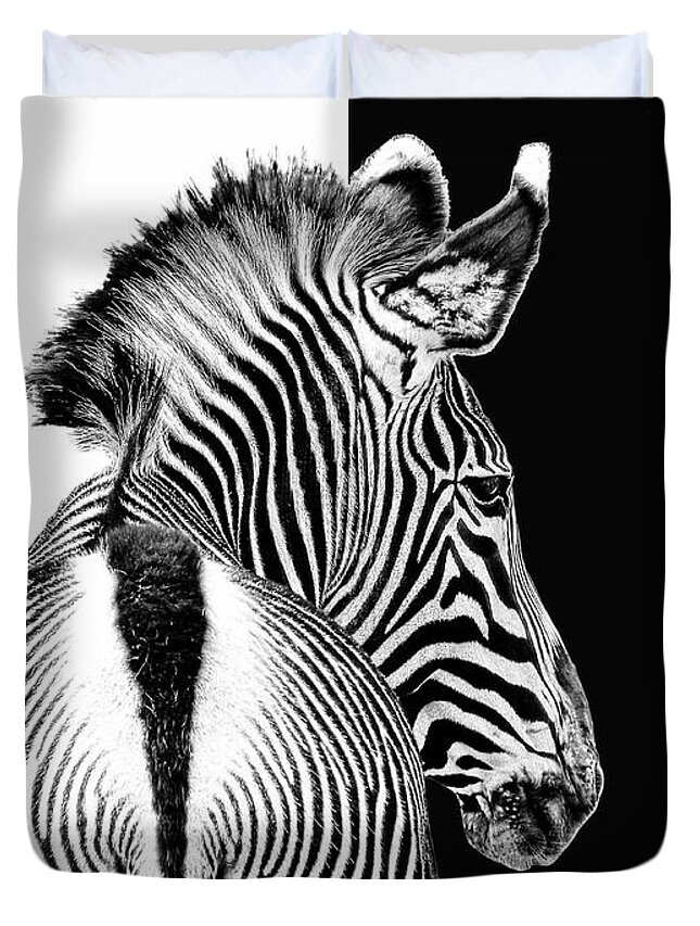 Zebra Duvet Cover featuring the photograph Designed By Nature by Joachim G Pinkawa