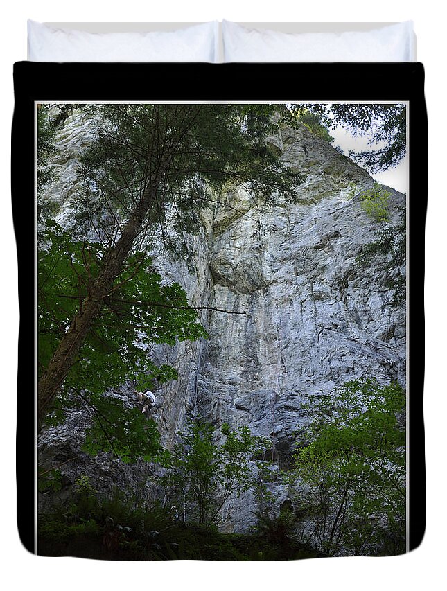 Rock Climbing Duvet Cover featuring the photograph Determination by Kirt Tisdale