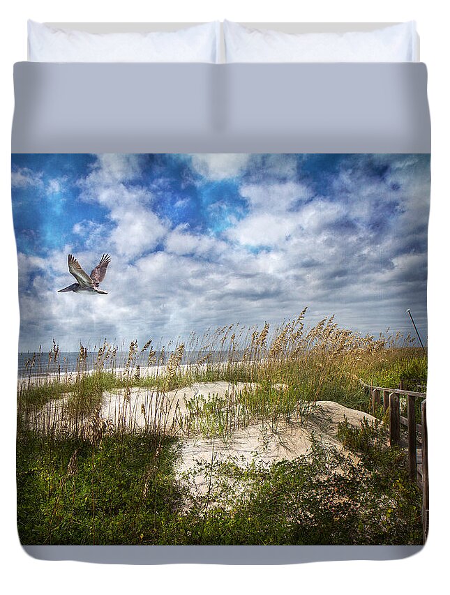 Oak Duvet Cover featuring the photograph Divine Beach Day by Betsy Knapp