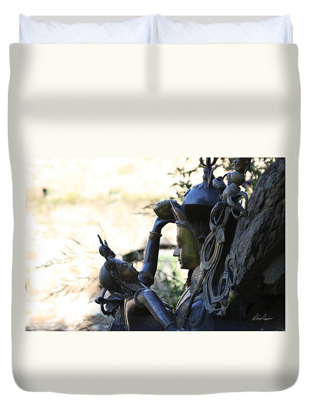 Hindu Duvet Cover featuring the photograph Divine Mother and Child by Diana Haronis