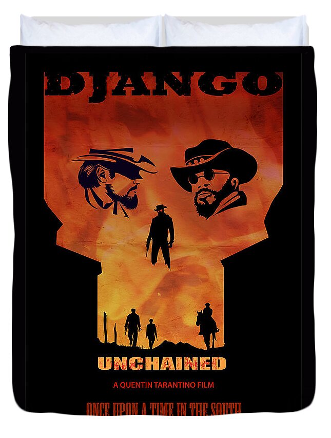 Django Unchained Duvet Cover featuring the painting Django Unchained Alternative Poster by Sassan Filsoof
