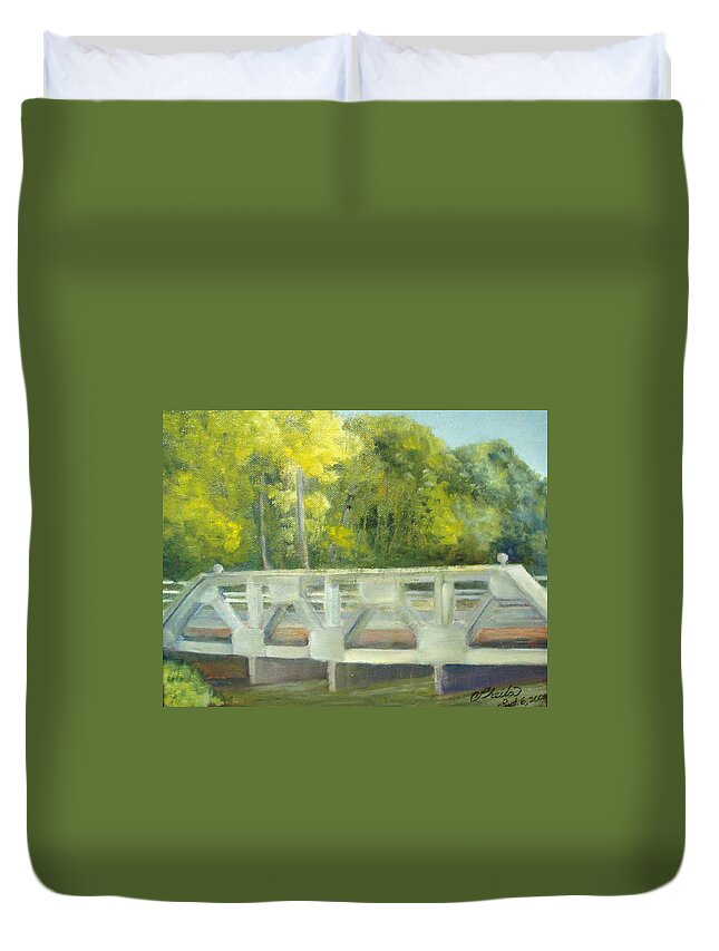 Smithville Park Duvet Cover featuring the painting Do You Paint Fish? by Sheila Mashaw