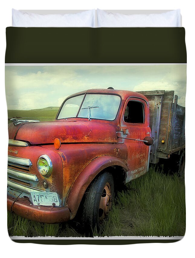 Old Truck Duvet Cover featuring the photograph Dodge Farm Truck by Theresa Tahara