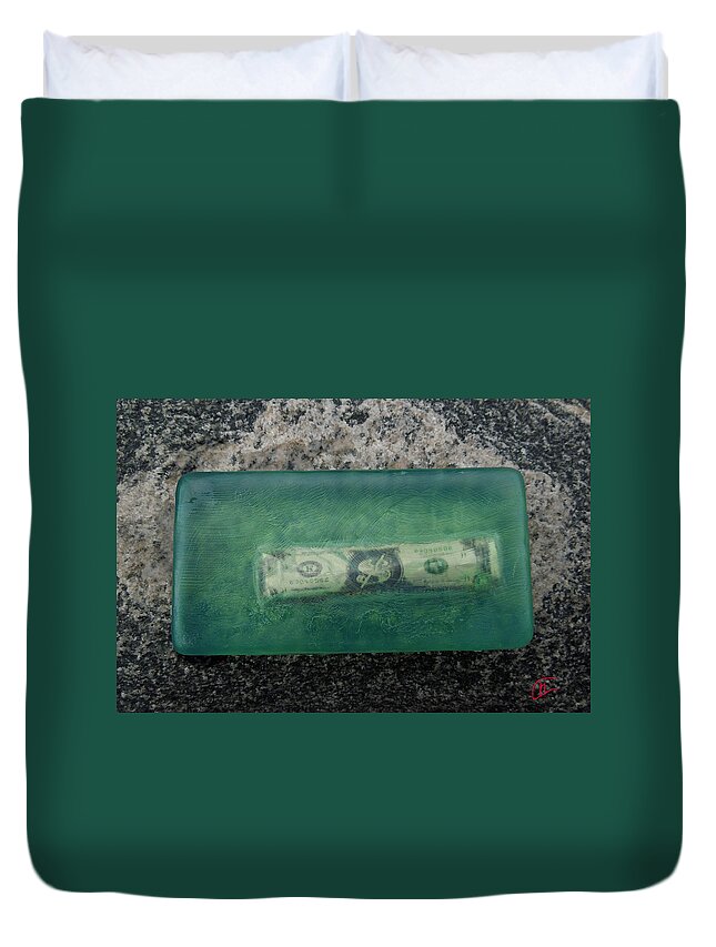 Colette Duvet Cover featuring the photograph Dollar Note Soap Travel Destination by Colette V Hera Guggenheim