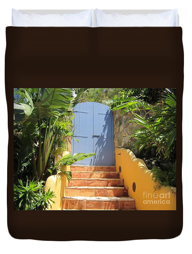 Color Duvet Cover featuring the photograph Doorway To Paradise by Fiona Kennard