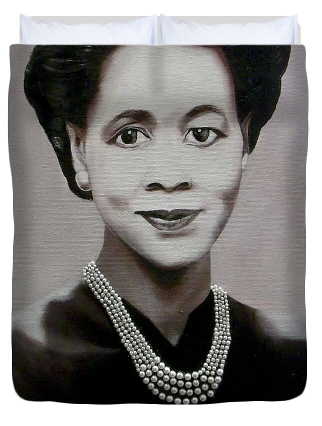 Woman Duvet Cover featuring the painting Dorothy Height by Michelle Brantley