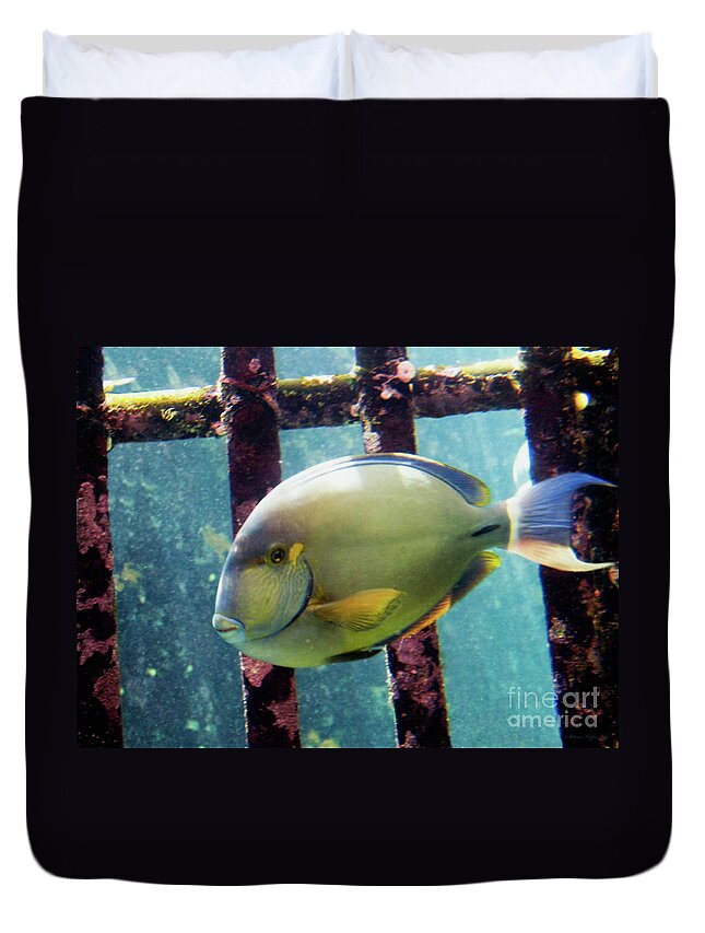 Fine Art Print Duvet Cover featuring the photograph Down at the Shipwreck by Patricia Griffin Brett