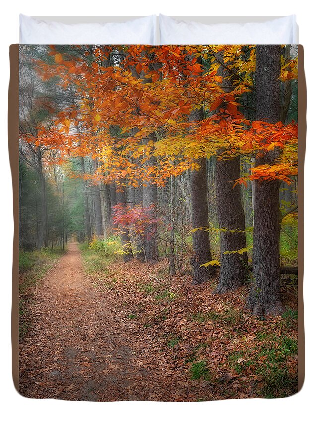Hiking Duvet Cover featuring the photograph Down The Trail by Bill Wakeley