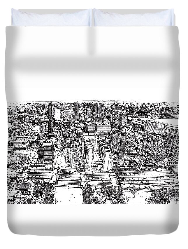 Arch Duvet Cover featuring the photograph Downtown from the Arch Line by C H Apperson