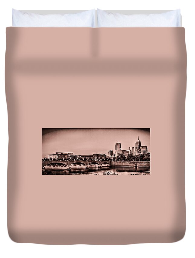 Indiana Duvet Cover featuring the photograph Downtown Indianapolis by Ron Pate