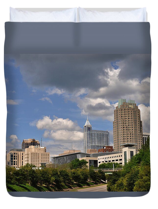 Nature Duvet Cover featuring the photograph Downtown Raleigh - North Carolina I by Paulette B Wright