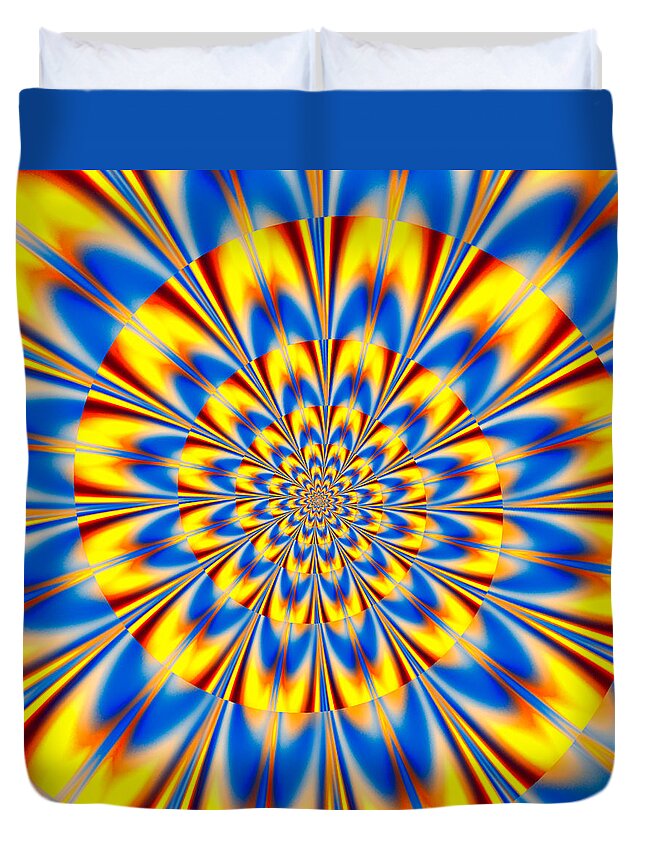 Vibrating Duvet Cover featuring the mixed media Dr. Who's Spiral of Time by Gianni Sarcone