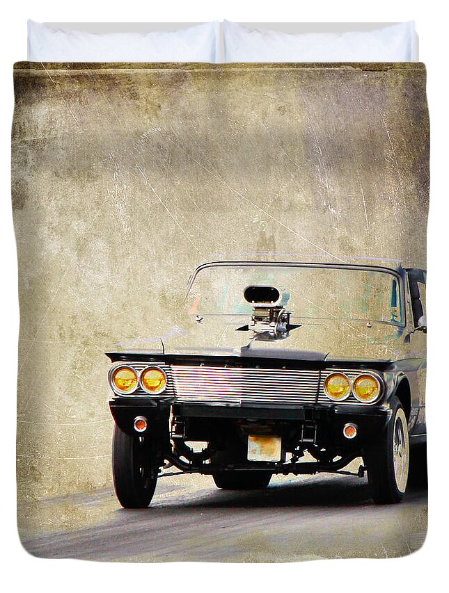 Ratrod Duvet Cover featuring the photograph Drag Time by Steve McKinzie