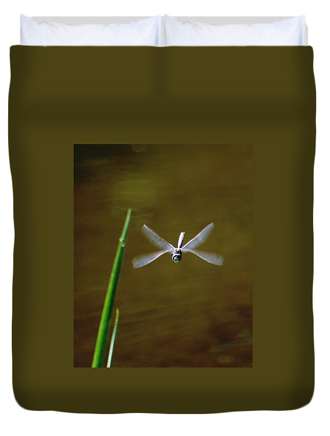 Dragonflies Duvet Cover featuring the photograph Dragonflight by Ben Upham III