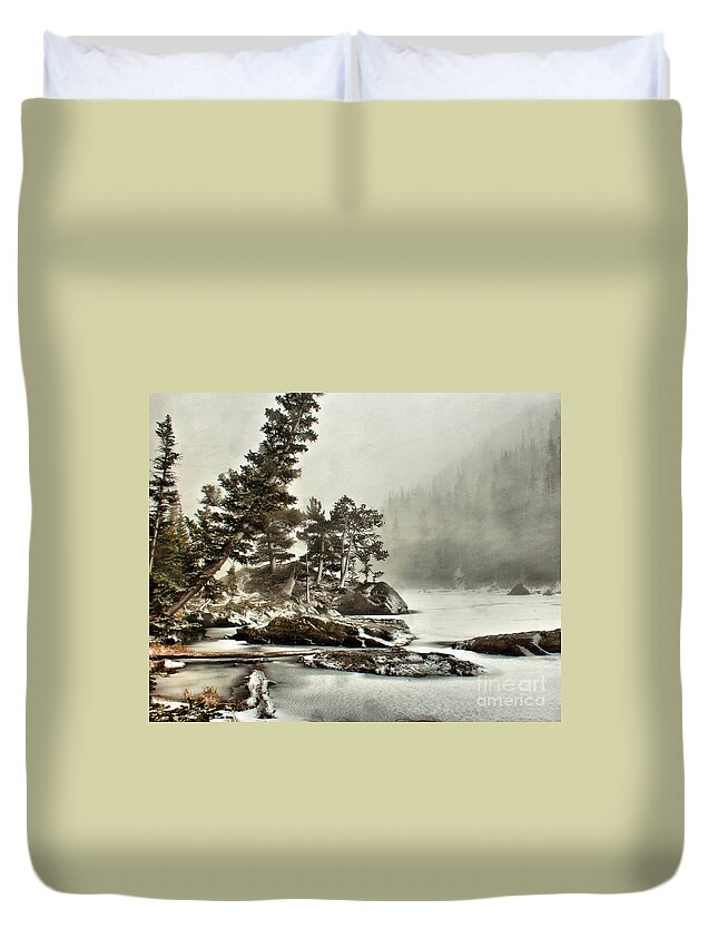 Landscape Duvet Cover featuring the photograph Dream Blizzard by Steven Reed