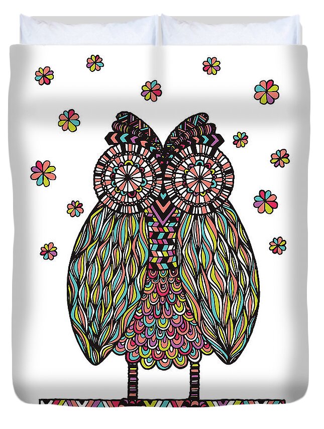 Animal Duvet Cover featuring the digital art Dream Owl by MGL Meiklejohn Graphics Licensing