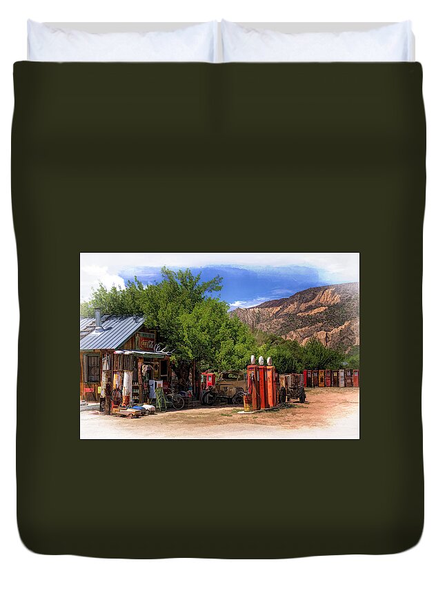 Gas Station Duvet Cover featuring the photograph Dreaming of Classical Gas by Priscilla Burgers
