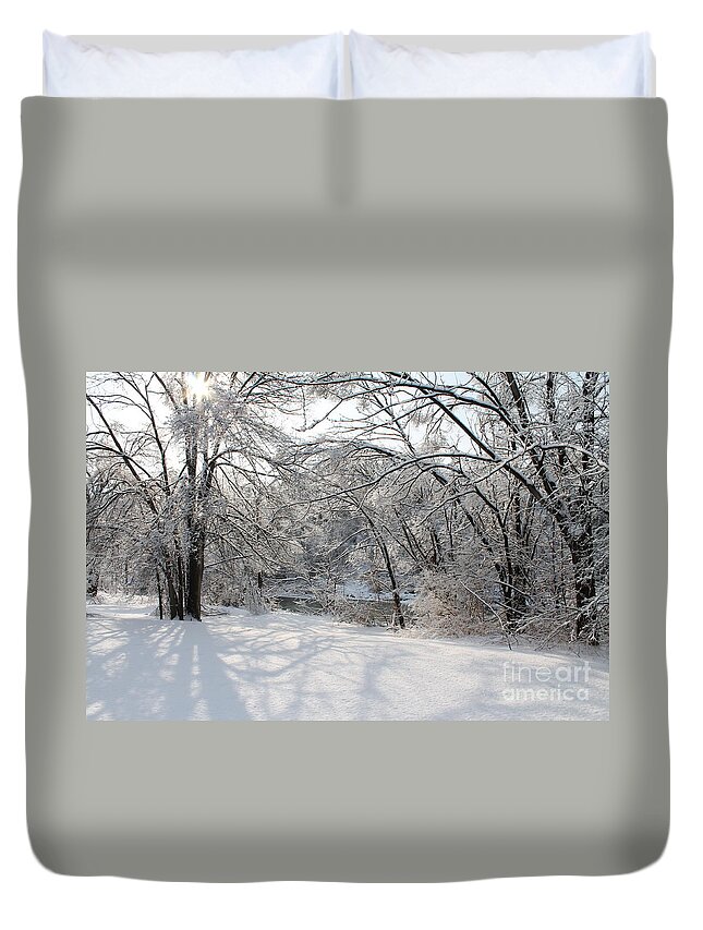 Winter Duvet Cover featuring the photograph Dressed in Snow by Nina Silver