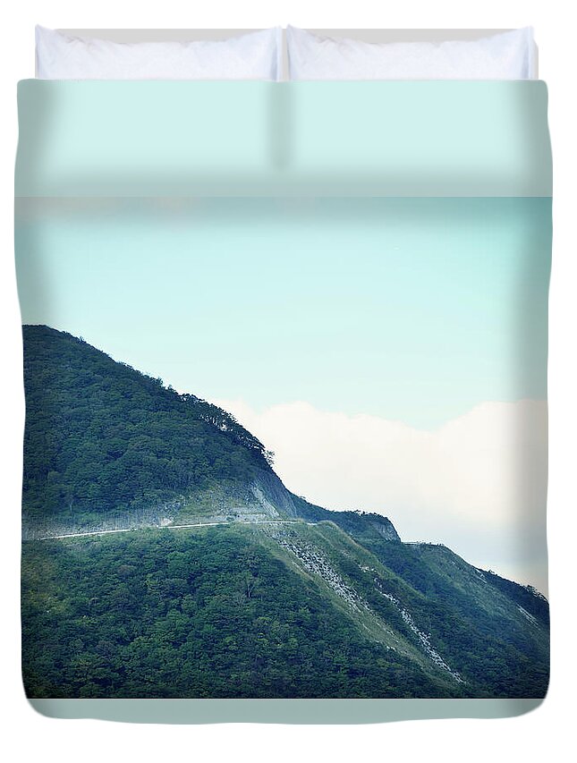 Scenics Duvet Cover featuring the photograph Driveway Of Mountain,japan by Yagi Studio