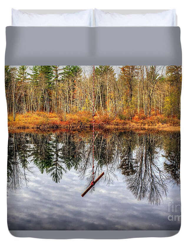 Line Duvet Cover featuring the photograph Drop Line by Brenda Giasson