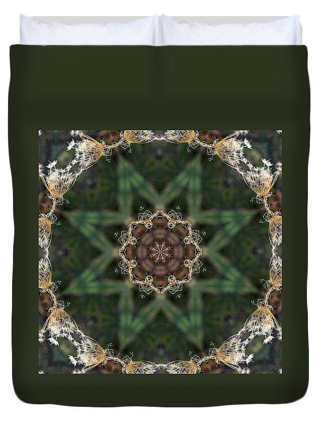 Kaleidoscope Duvet Cover featuring the photograph Dry Queen Anne's Lace Kaleidoscope by Valerie Kirkwood