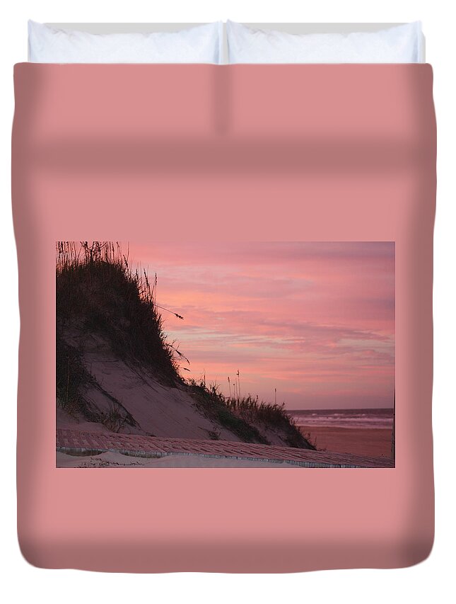 Sunset Duvet Cover featuring the photograph Dune Sunset by Kim Galluzzo