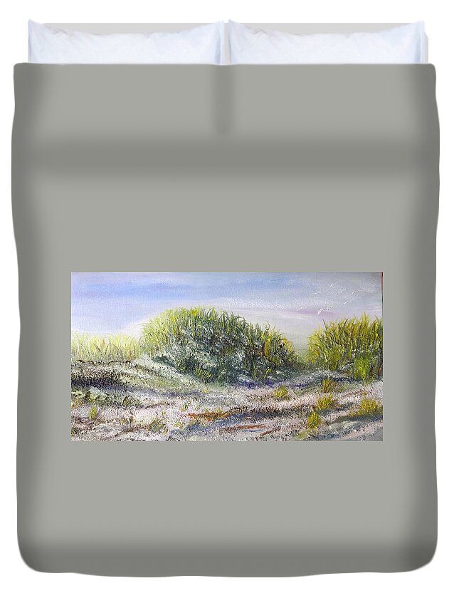 Beach Duvet Cover featuring the painting Dunes by Marlyn Boyd