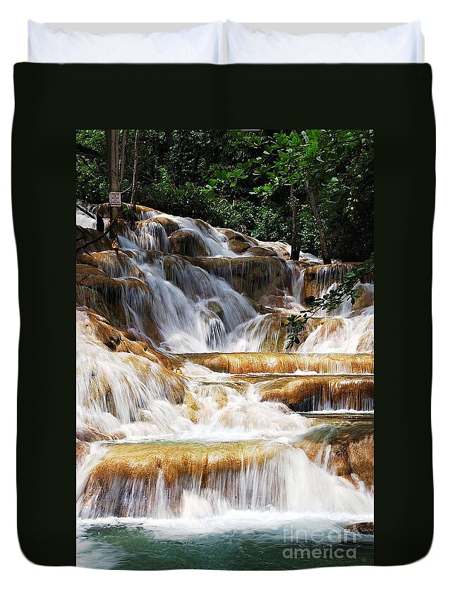 Waterfall Duvet Cover featuring the photograph Dunn Falls by Hannes Cmarits