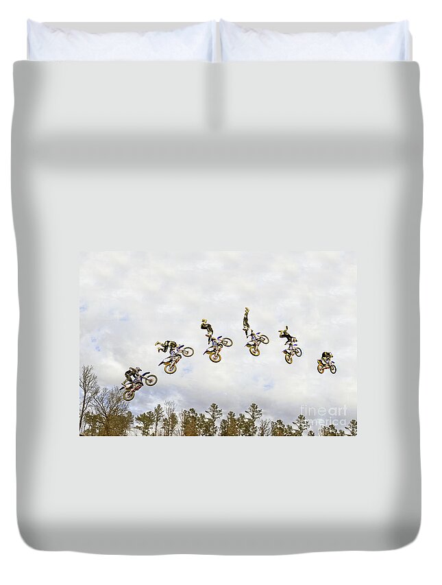 I Shot These Amazing Images Of These Guys For Them As They Were Flying High At Durhamtown Plantation. Hey Guys Duvet Cover featuring the photograph Durhamtown Platation Composite Image Scotty by Reid Callaway