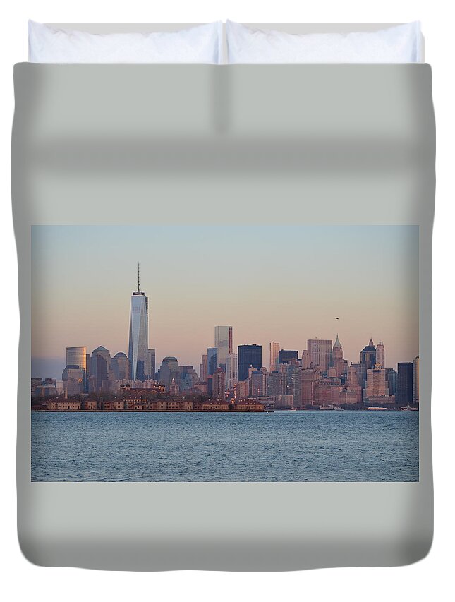 Dusk Duvet Cover featuring the photograph Dusk on the City by James Petersen