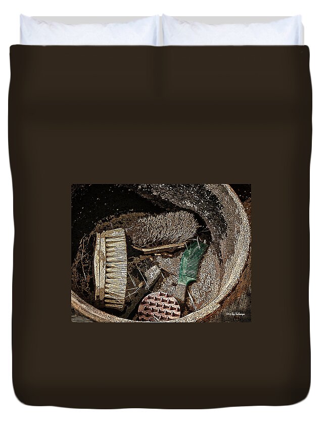 Groom Duvet Cover featuring the photograph Dusty Job by Lucy VanSwearingen