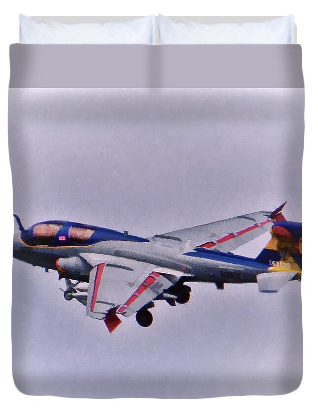 Wall Art Duvet Cover featuring the photograph EA-6B Prowler by Ron Roberts