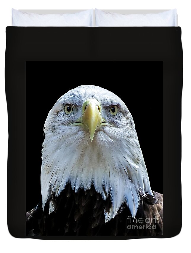 Eagle Duvet Cover featuring the photograph Eagle A four by Ken Frischkorn