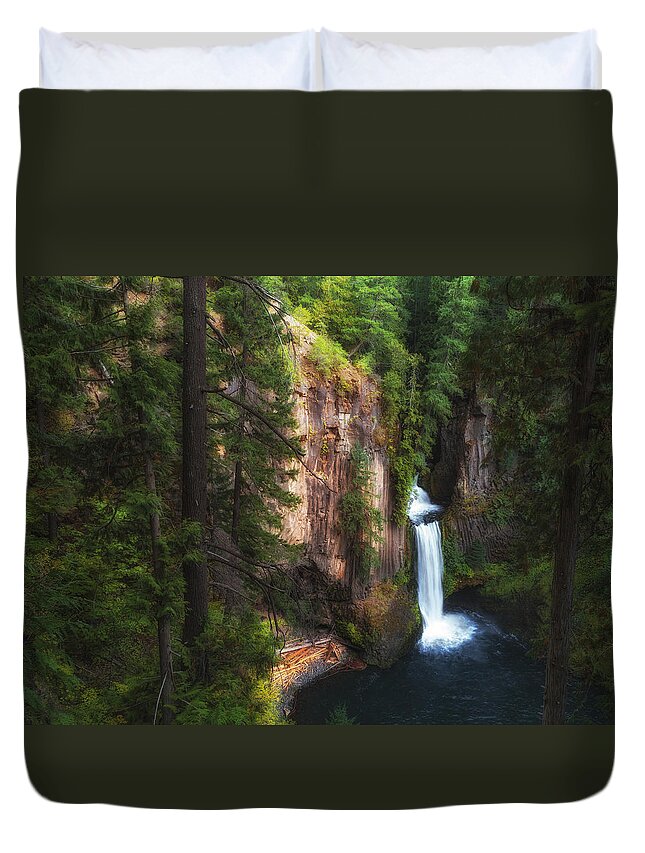 Water Falls Duvet Cover featuring the photograph Earthen Tears by James Heckt