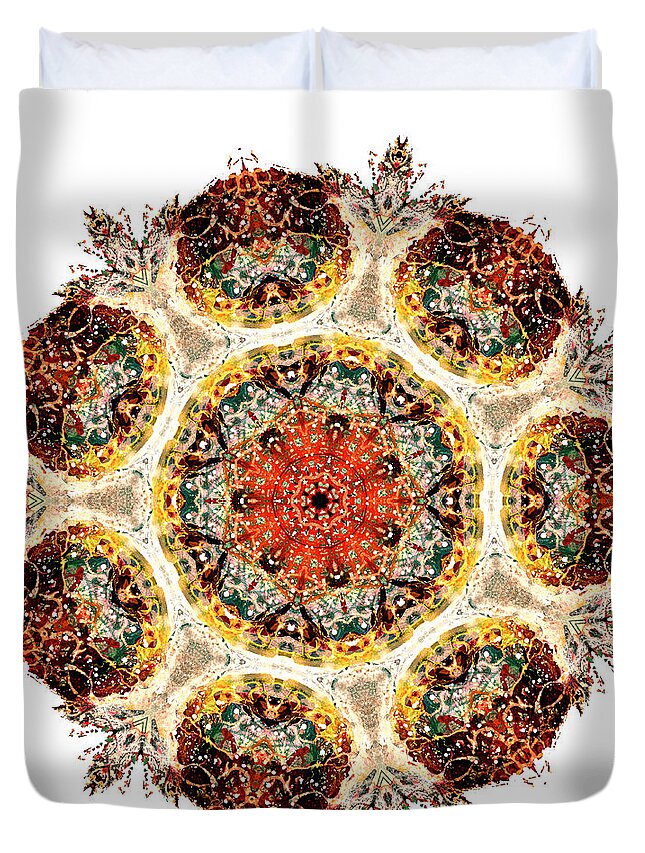 Mandala Duvet Cover featuring the photograph Earthmind by Lisa Lipsett