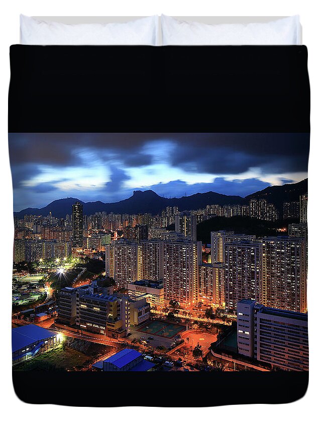 Tranquility Duvet Cover featuring the photograph East Kowloon by Eugenelimphotography.com