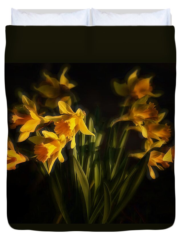 Easter Lily Duvet Cover featuring the photograph Easter Glow by Linda Tiepelman