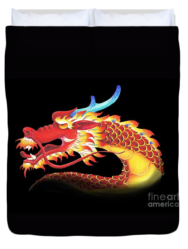 Dragon Duvet Cover featuring the digital art Eastern Dragon by Melissa A Benson