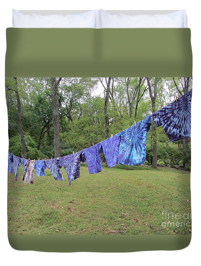 Shirt Duvet Cover featuring the photograph Easy Wind - Tie Dye by Susan Carella