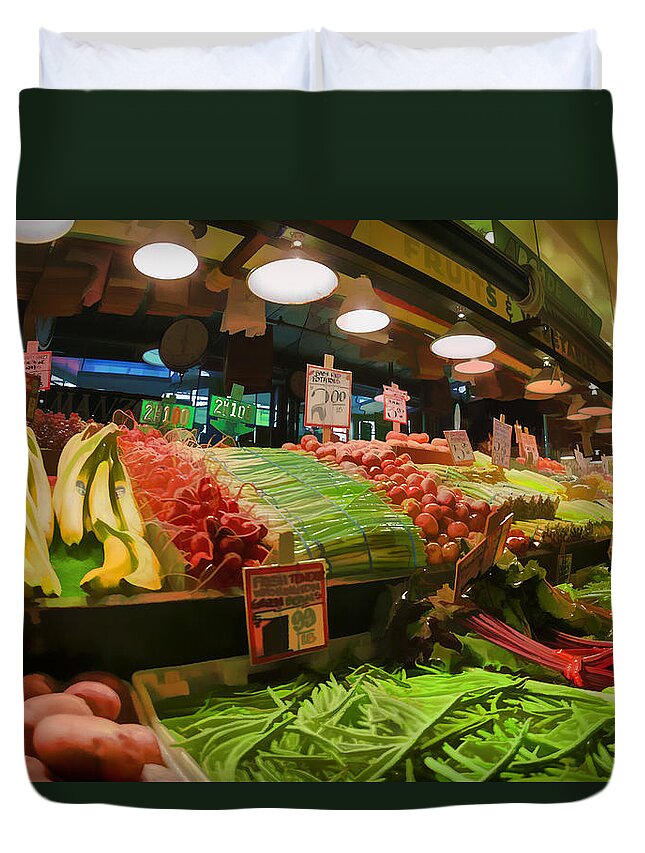 Market Duvet Cover featuring the photograph Eat Your Fruits and Vegetables by Scott Campbell