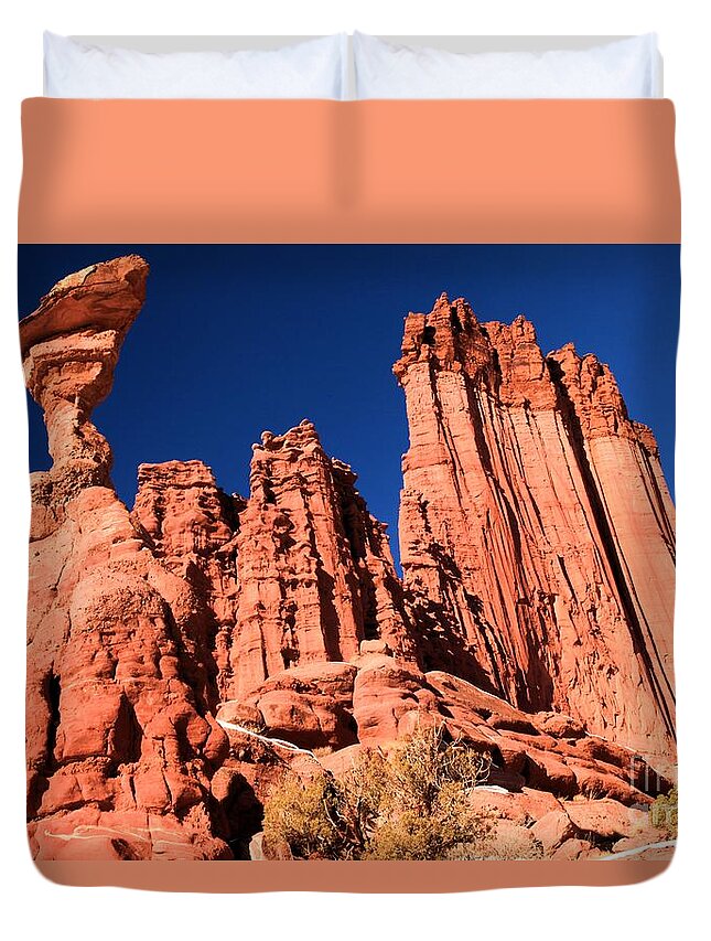 Fisher Towers Duvet Cover featuring the photograph Eclectic Collection by Adam Jewell