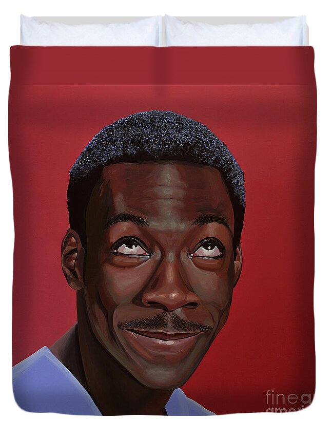 Eddie Murphy Duvet Cover featuring the painting Eddie Murphy Painting by Paul Meijering
