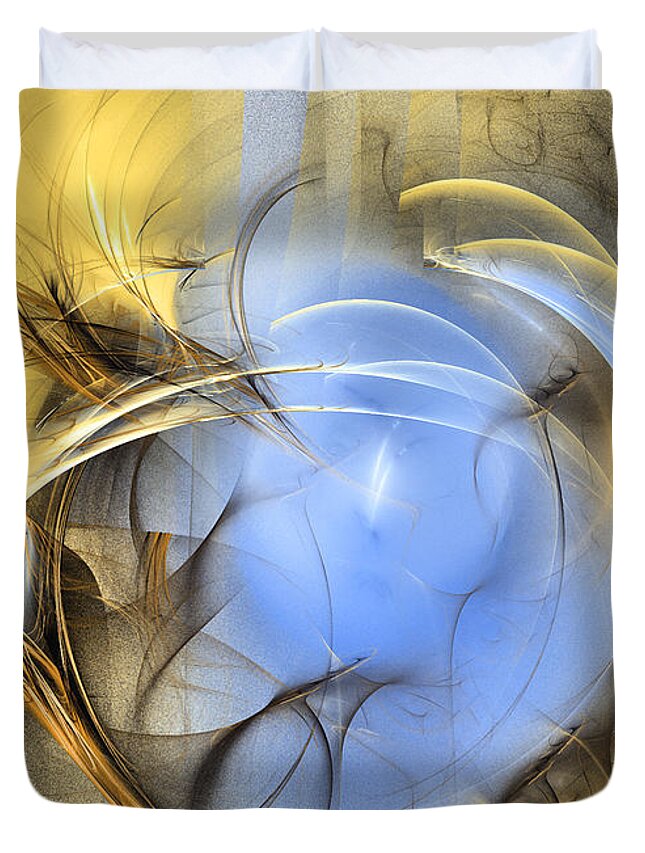 Art Duvet Cover featuring the digital art Eden - Abstract art by Sipo Liimatainen