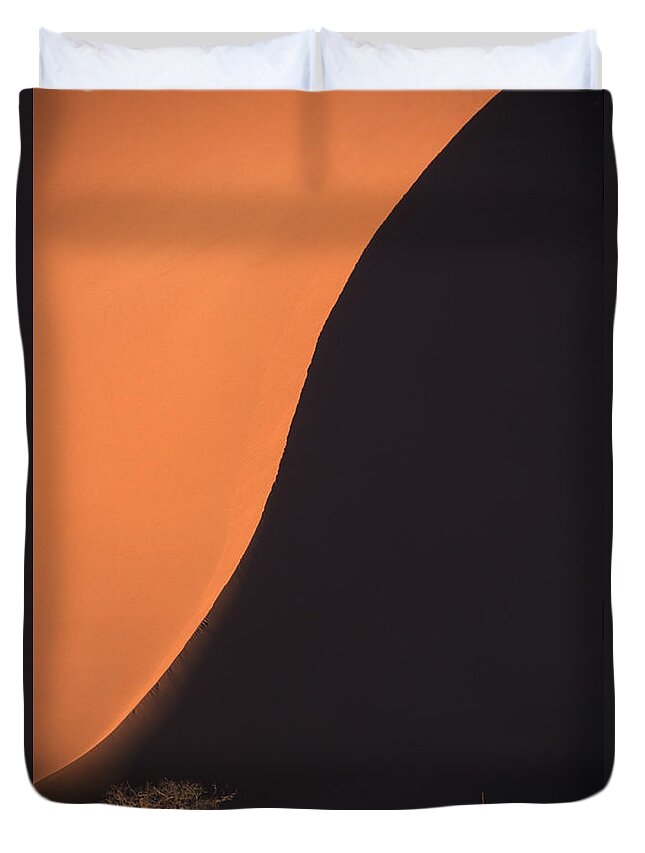 Tranquility Duvet Cover featuring the photograph Edge Of Giant Red Sand Dune by Rosemary Calvert