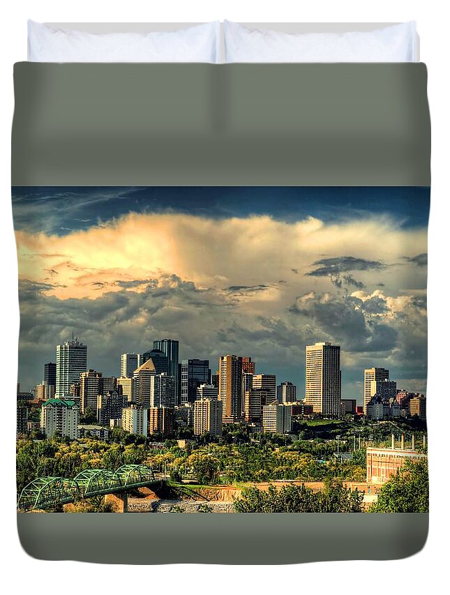 Edmonton Alberta Canada Skyline Duvet Cover For Sale By Movie