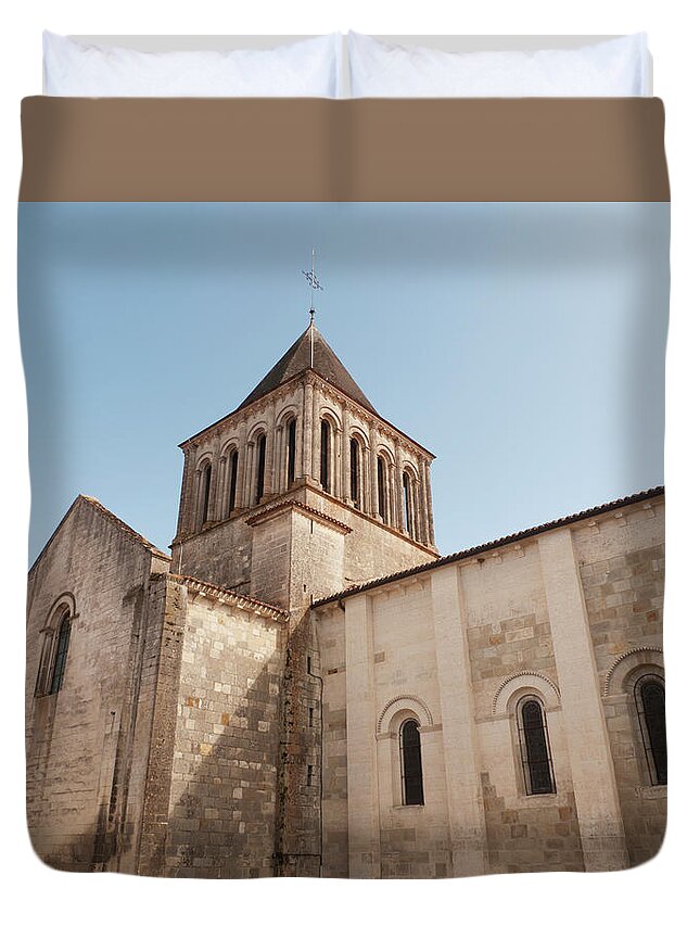 Gothic Style Duvet Cover featuring the photograph Eglise Saint Arthemy, A Twelfth Century by Heather Elton / Design Pics