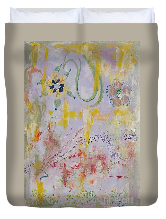 Wedding Duvet Cover featuring the painting Eileens Wedding by PainterArtist FIN