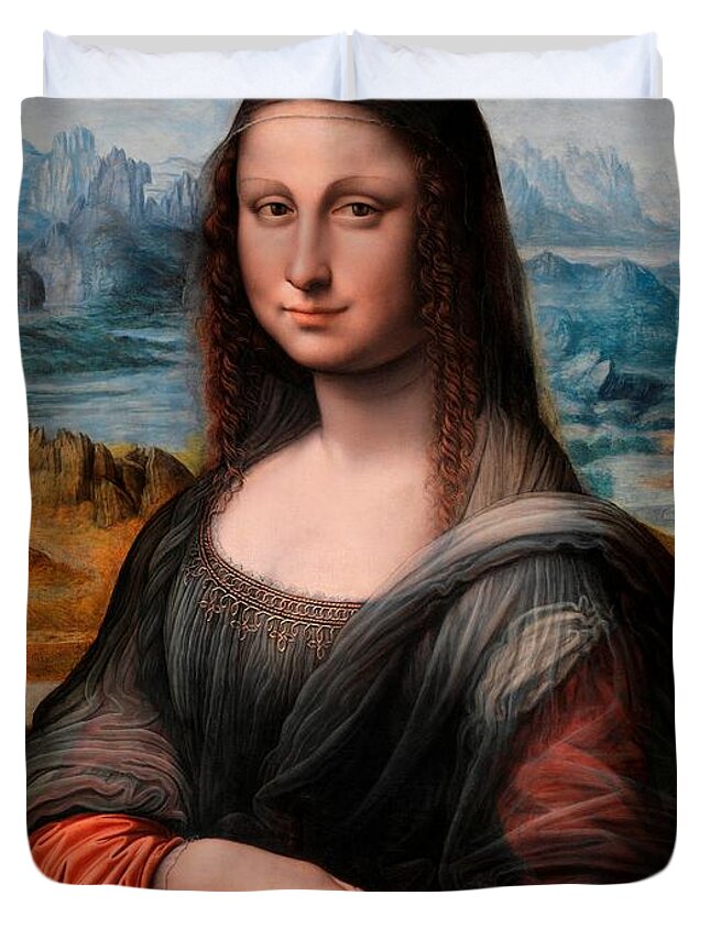 Leonardo Da Vinci Duvet Cover featuring the painting El Prado La Gioconda by Leonardo da Vinci