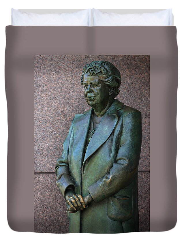 Eleanor Roosevelt Duvet Cover featuring the photograph Eleanor Roosevelt Memorial Detail by John Cardamone
